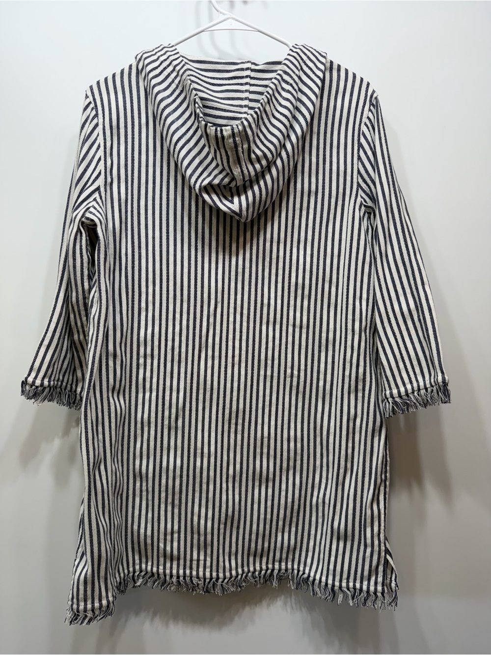 Tommy Bahama Hooded Striped Cover Up Tunic Dress XS Blue White 100% Cotton - Picture 10 of 12